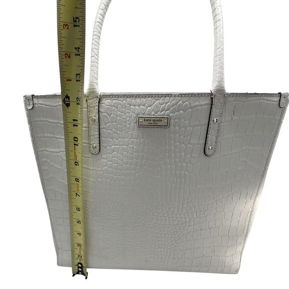 Kate Spade New York Vintage Quinn Carlsbad Oyster Leather Croc-Embossed Tote - Picture 2 of 16
